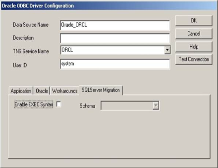 ODBC Configuration - Server Migration tab